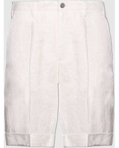Malo Linen Bermuda Shorts - White