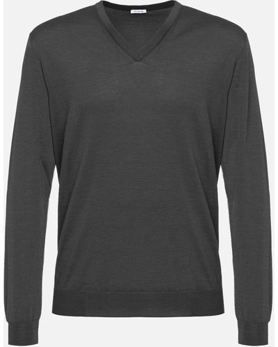 Malo Cashmere And Silk V-Neck Sweater - Gray