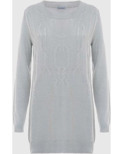 Malo Silk And Linen Crewneck Sweater - Gray