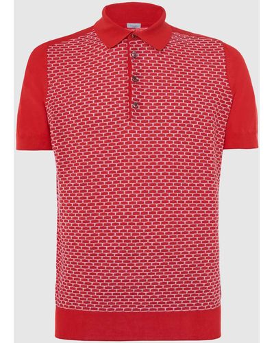 Malo Cotton Knitted Polo - Red