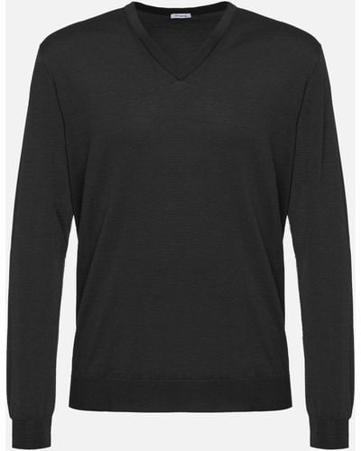 Malo Cashmere And Silk V-Neck Sweater - Black