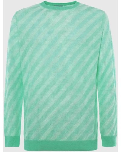 Malo Linen And Cotton Crewneck Sweater - Green