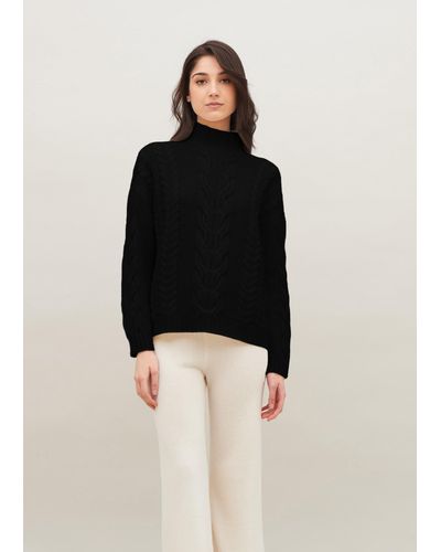 Malo Cashmere Turtleneck Sweater - Black