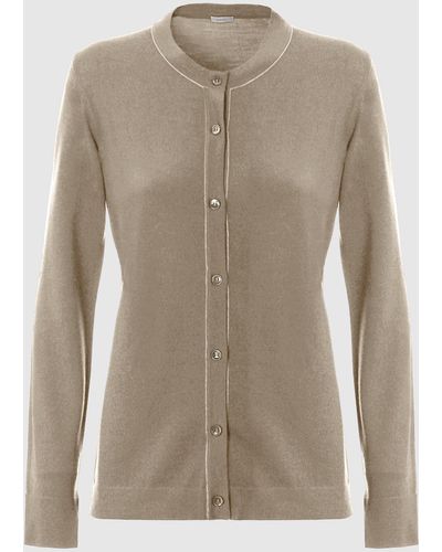 Malo Cashmere And Silk Cardigan - Natural