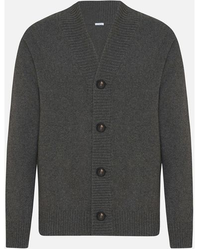 Malo Regenerated Cashmere And Virgin Wool Cardigan - Gray