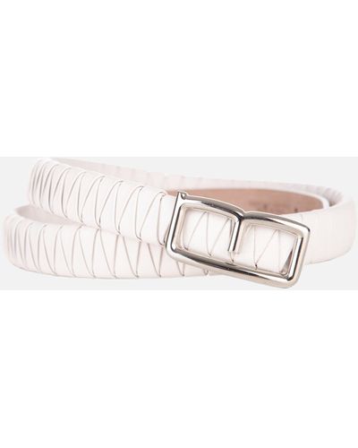 Malo Hand-Woven Leather Belt - White