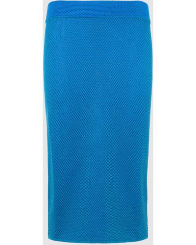 Malo Silk And Cotton Skirt - Blue