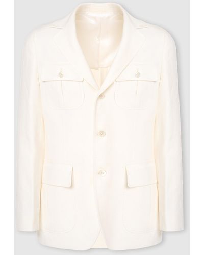 Malo Linen Jacket - Natural