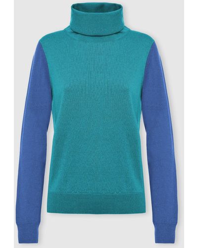 Malo Cashmere Turtleneck Sweater, Candies - Blue