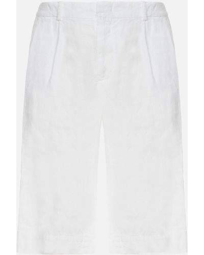 Malo Linen Bermuda Shorts - White