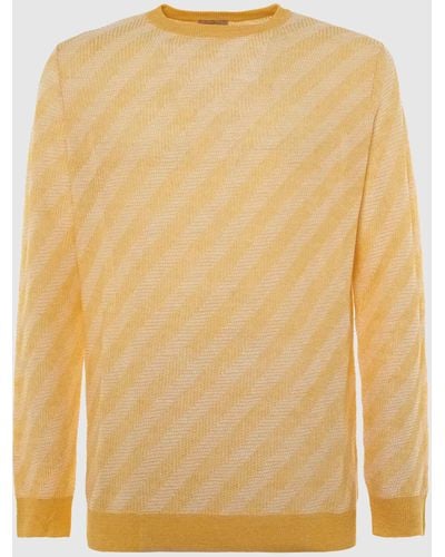 Malo Linen And Cotton Crewneck Sweater - Natural