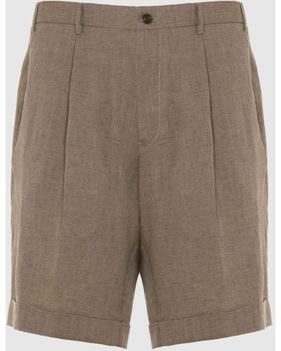 Malo Linen Bermuda Shorts - Gray