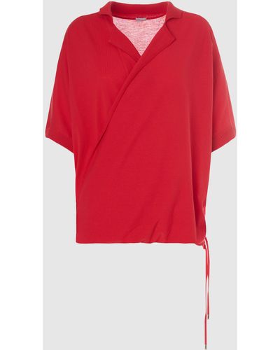 Malo Crossed With Cotton Collar - Red