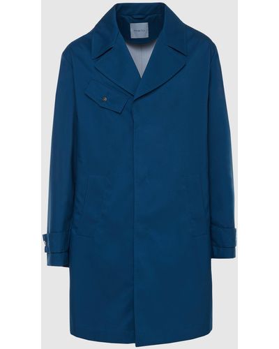 Malo Blended Cotton Coat - Blue