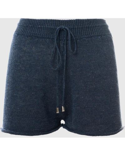 Malo Linen And Cotton Pants - Blue