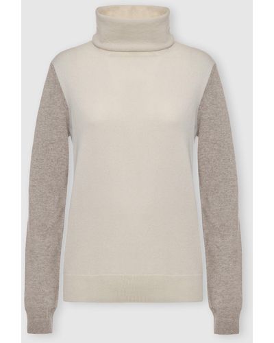 Malo Cashmere Turtleneck Sweater, Candies - White