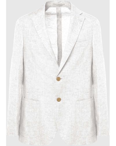 Malo Linen Jacket - White