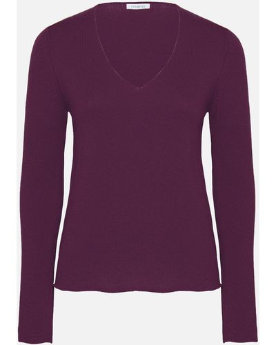 Malo V-Neck Cashmere Sweater - Purple