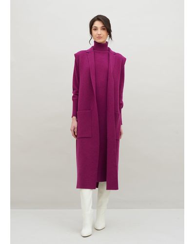 Malo Double Cashmere Waistcoat - Purple