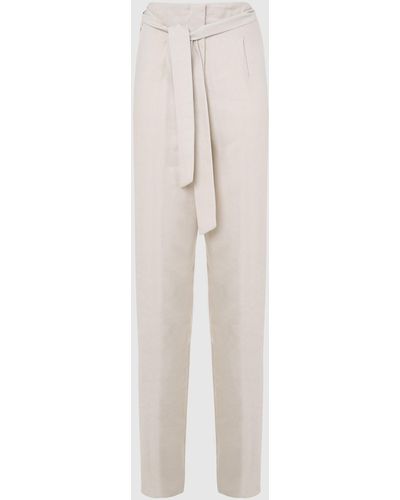 Malo Silk And Hemp Pants - White