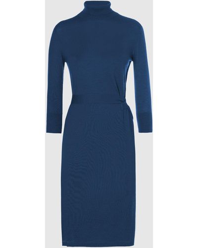 Malo Cashmere And Silk Dress - Blue