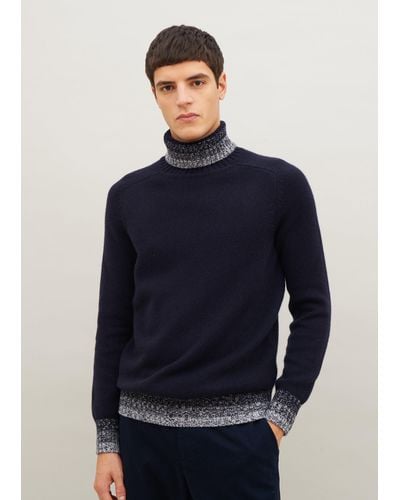 Malo Cashmere Turtleneck Sweater - Blue