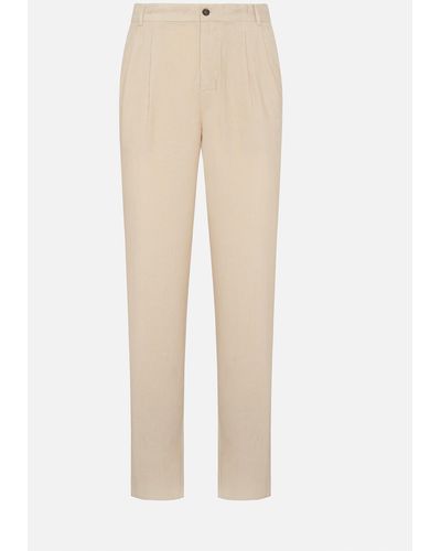 Malo Cotton And Cashmere Pants - Natural