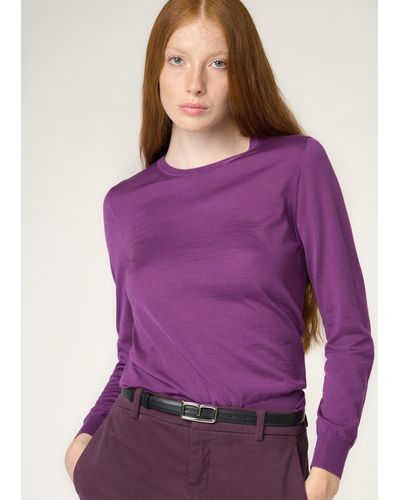 Malo Cashmere And Silk Crewneck Sweater - Purple