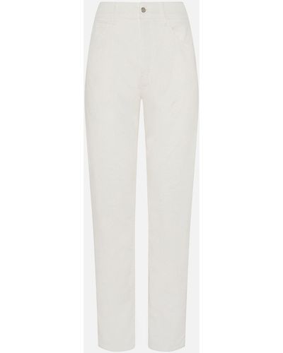 Malo Cotton Denim Pants - White
