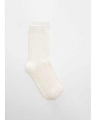 Mango Ribbed Socks - White
