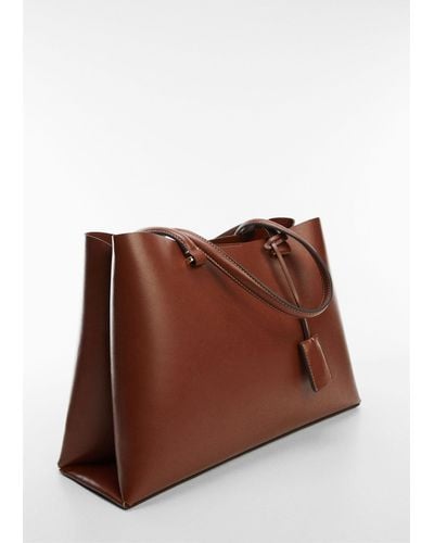 Mango Shopper Bag With Dual Compartment - Brown
