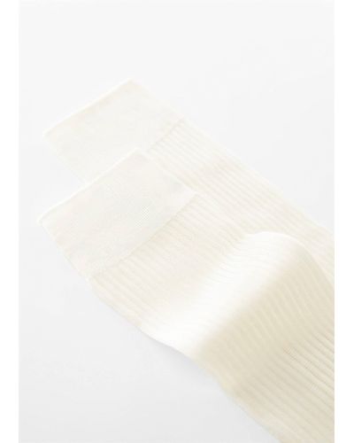 Mango Long Ribbed Socks - Natural