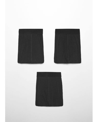 Mango 3-pack Of Cotton Boxer Shorts - Black