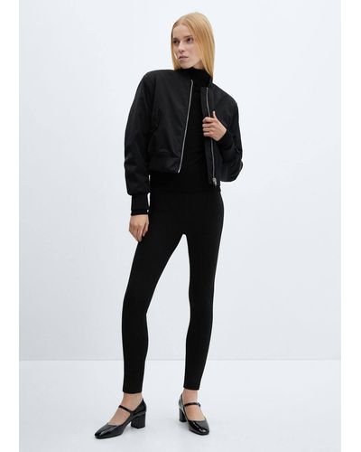 Mango Leggings vita alta - Nero