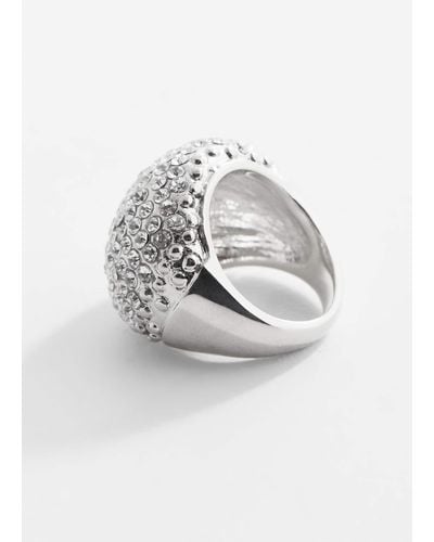 Mango Faceted Crystal Ring - White