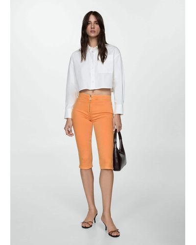 Mango Capri Slim-fit Jeans - White