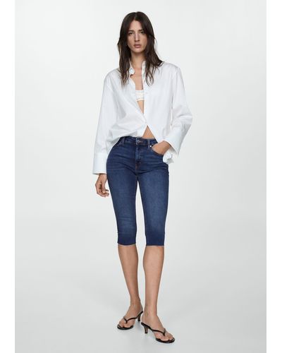 Mango Capri Slim-fit Jeans - Blue