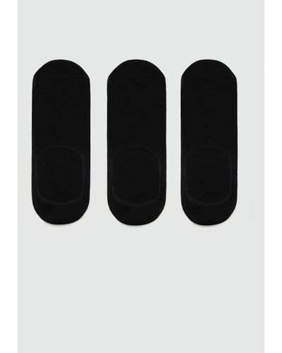 Mango 3-pack Of Invisible Socks - Black