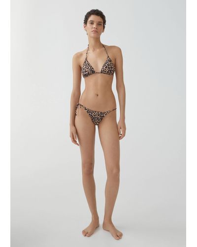 Mango Leopard Bikini Bottom - White