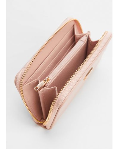 Mango Saffiano-effect Wallet Light - Pink