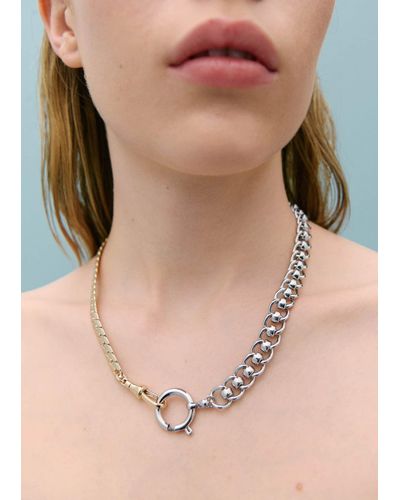 Mango Combined Chain Necklace - Natural
