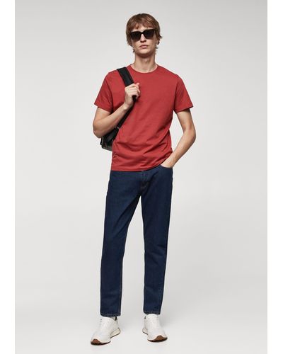 Mango 100% Cotton Slim-fit T-shirt - Red