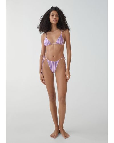Mango Striped Bikini Bottom - Purple