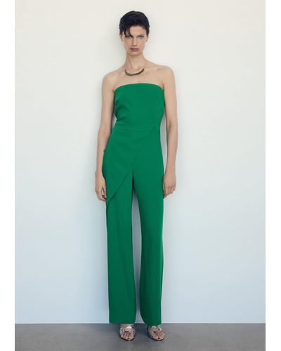 Mango Long Strapless Jumpsuit - Green
