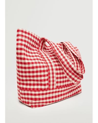 Mango Cotton Shopper Bag Red