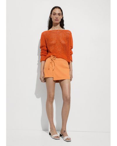Mango Crossed Denim Mini-skirt - Orange