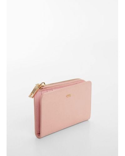 Mango Embossed Wallet With Logo - Pink
