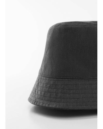 Mango Denim Bucket Hat - Black
