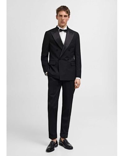 Mango Stretch Fabric Slim-fit Suit Jacket - Black