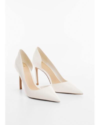 Mango Asymmetrical Heeled Shoes - White